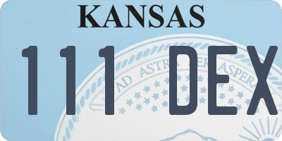 KS license plate 111DEX
