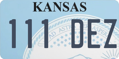 KS license plate 111DEZ