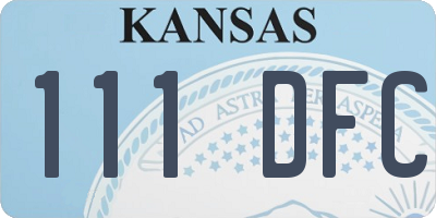 KS license plate 111DFC