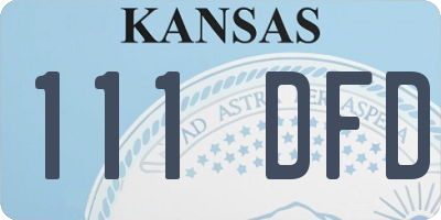 KS license plate 111DFD