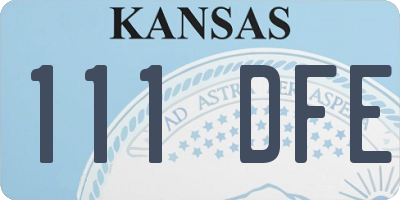 KS license plate 111DFE