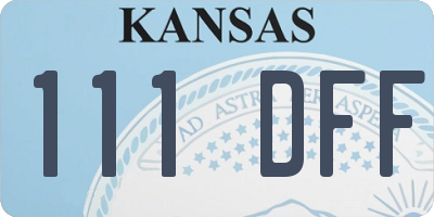 KS license plate 111DFF