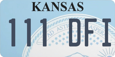 KS license plate 111DFI