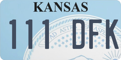 KS license plate 111DFK
