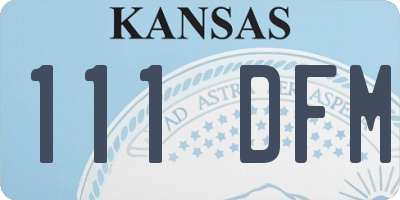 KS license plate 111DFM