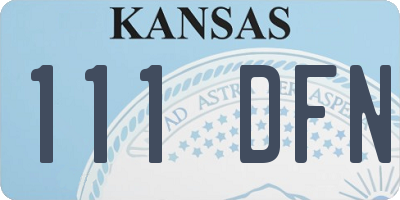 KS license plate 111DFN