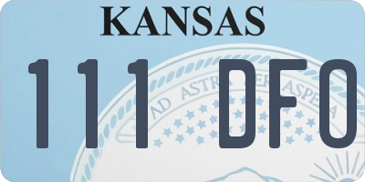 KS license plate 111DFO