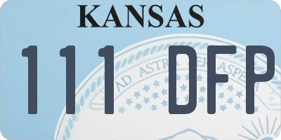KS license plate 111DFP