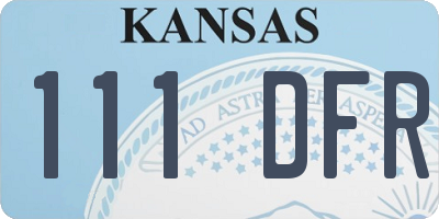KS license plate 111DFR