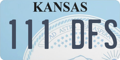 KS license plate 111DFS