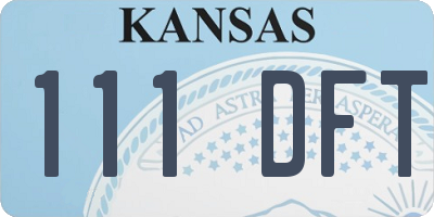 KS license plate 111DFT