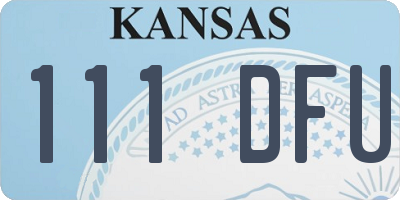 KS license plate 111DFU