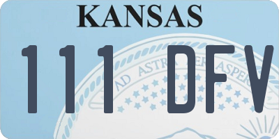 KS license plate 111DFV