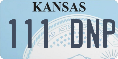 KS license plate 111DNP