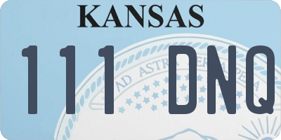 KS license plate 111DNQ