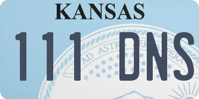 KS license plate 111DNS