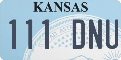 KS license plate 111DNU