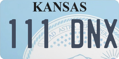 KS license plate 111DNX