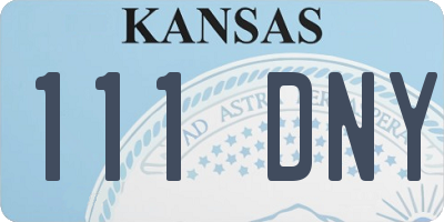 KS license plate 111DNY