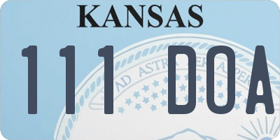 KS license plate 111DOA
