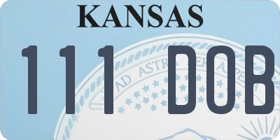 KS license plate 111DOB