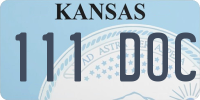 KS license plate 111DOC