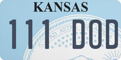 KS license plate 111DOD