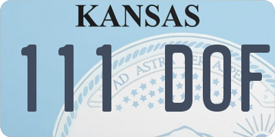 KS license plate 111DOF