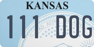 KS license plate 111DOG