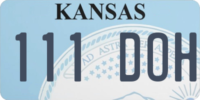 KS license plate 111DOH