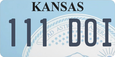 KS license plate 111DOI