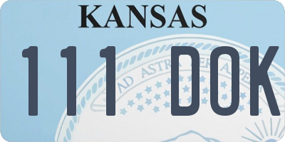 KS license plate 111DOK