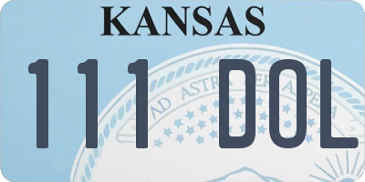 KS license plate 111DOL