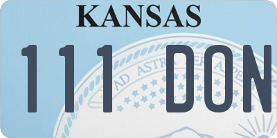 KS license plate 111DON