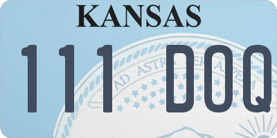 KS license plate 111DOQ