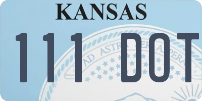 KS license plate 111DOT