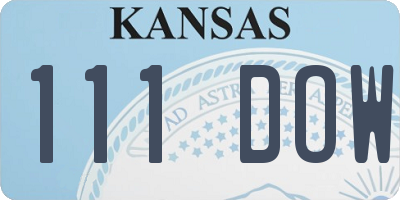 KS license plate 111DOW