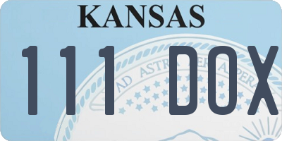 KS license plate 111DOX