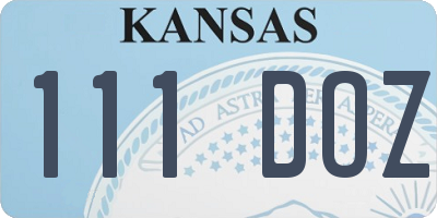 KS license plate 111DOZ