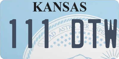 KS license plate 111DTW