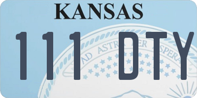KS license plate 111DTY