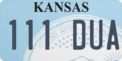 KS license plate 111DUA