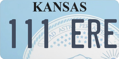 KS license plate 111ERE