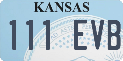 KS license plate 111EVB