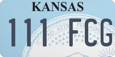 KS license plate 111FCG