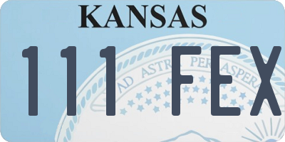 KS license plate 111FEX