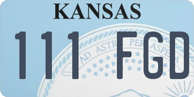 KS license plate 111FGD