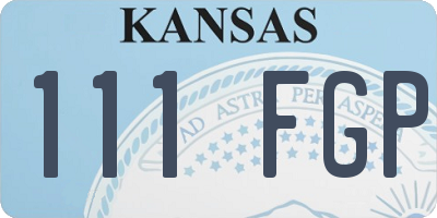 KS license plate 111FGP
