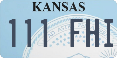 KS license plate 111FHI