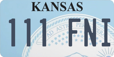 KS license plate 111FNI
